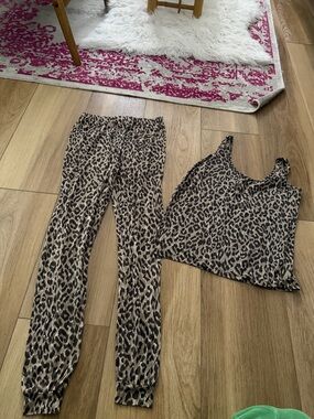 Leopard Print Women’s Tank Top - Beige/Black